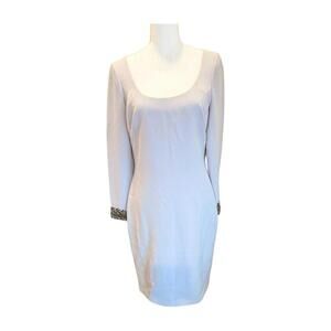 New Badgley Mischka Embellished Cuff Sheath Dress, size 8